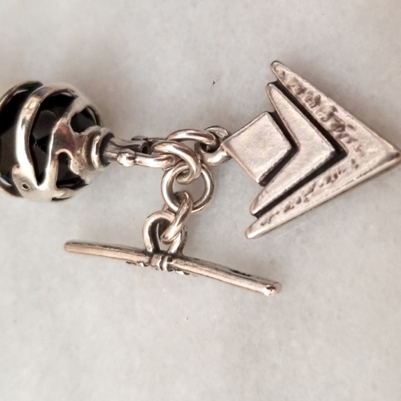 Silpada Vintage Sterling Silver Smokey Quartz Crystal Oxidized Bracelet - Picture 7 of 8